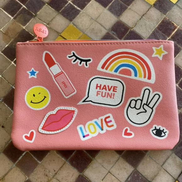 Like New Ipsy Glam Do You Vibrant Bright Fun Pink Cosmetics Pouch Makeup Bag - Picture 1 of 2